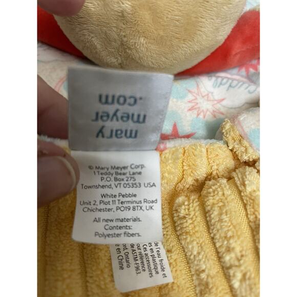 Mary Meyer Raccoon Super Hero Lovey Knotted Ribbed Security Blanket 14x14 Soft - Picture 7 of 11